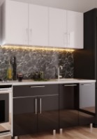 Кухонный гарнитур Bafimob Mini (High Gloss) 1.4m White/Black