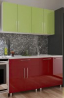Bucătărie Bafimob Mini (High Gloss) 1.6m Bordo/Green