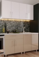 Bucătărie Bafimob Mini (High Gloss) 1.6m Cappuccino/White