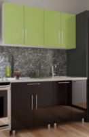 Bucătărie Bafimob Mini (High Gloss) 1.6m Green/Black