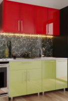Bucătărie Bafimob Mini (High Gloss) 1.6m Red/Green