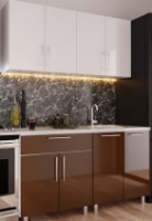 Bucătărie Bafimob Mini (High Gloss) 1.6m White/Brown