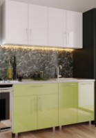 Bucătărie Bafimob Mini (High Gloss) 1.6m White/Green