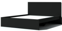 Кровать Fabrik Home Linia Uno 176x205x101cm Ясень Черный