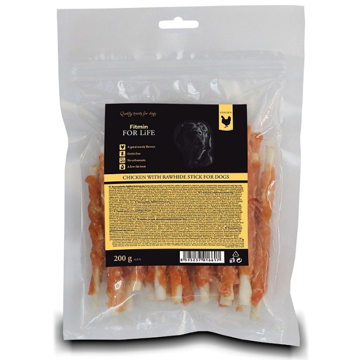 Лакомства для собак Fitmin For Life Chicken With Rawhide Stick 200g