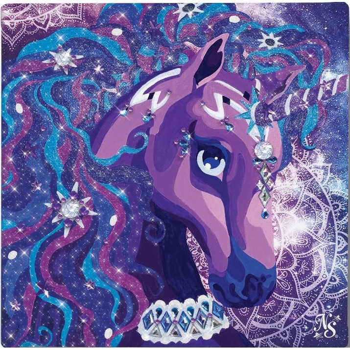 Tablou pe numere Nebulous Stars Paint-by-Number on Canvas Nebulia & Horse (11421)