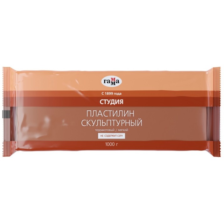 Plastilina Gamma Скульптурный Терракотовый Мягкий 1кг (2.80.Е100.004.3)