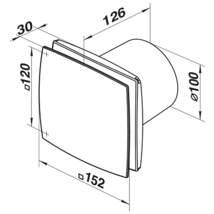 Ventilator de perete Ventika Modern Tekno (D100LDAO)