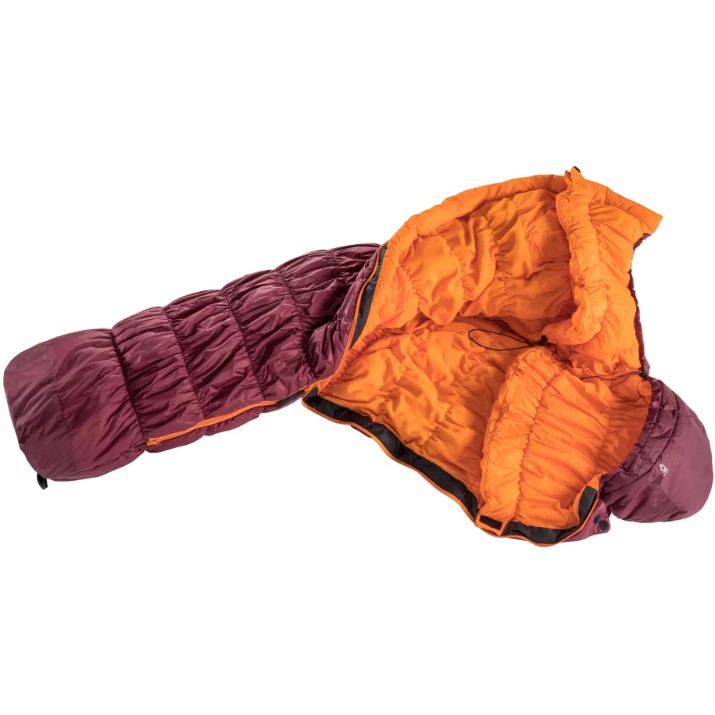 Sac de dormit Deuter Exosphere -6° SL Left Maron/Mango