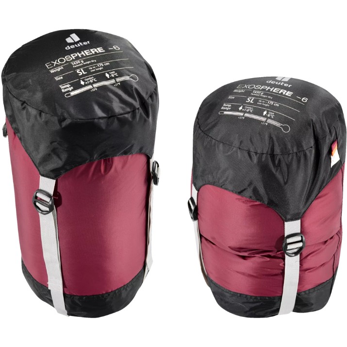 Sac de dormit Deuter Exosphere -6° SL Left Maron/Mango