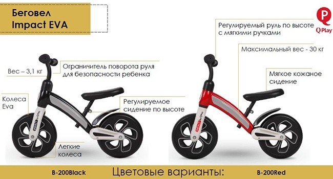 Bicicleta fără pedale Qplay Impact Black