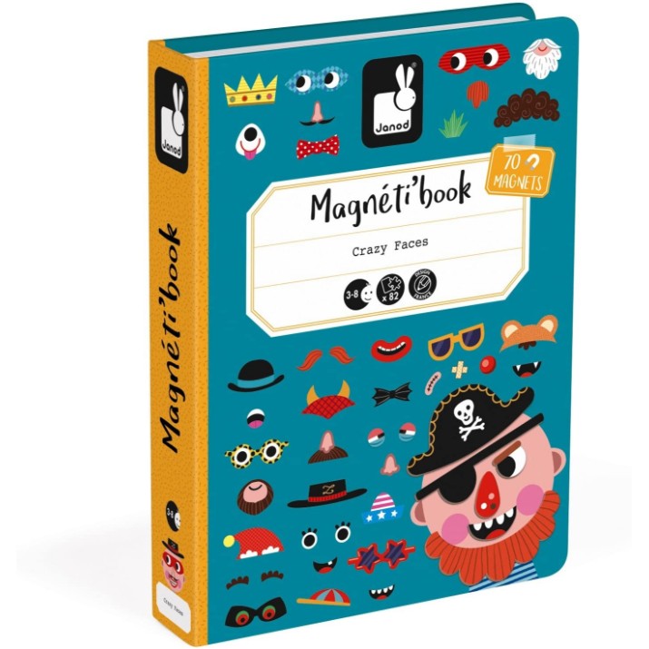 Развивающий набор Janod Magneti'book: Crazy Faces (J02716)