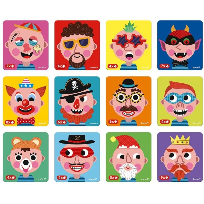 Развивающий набор Janod Magneti'book: Crazy Faces (J02716)
