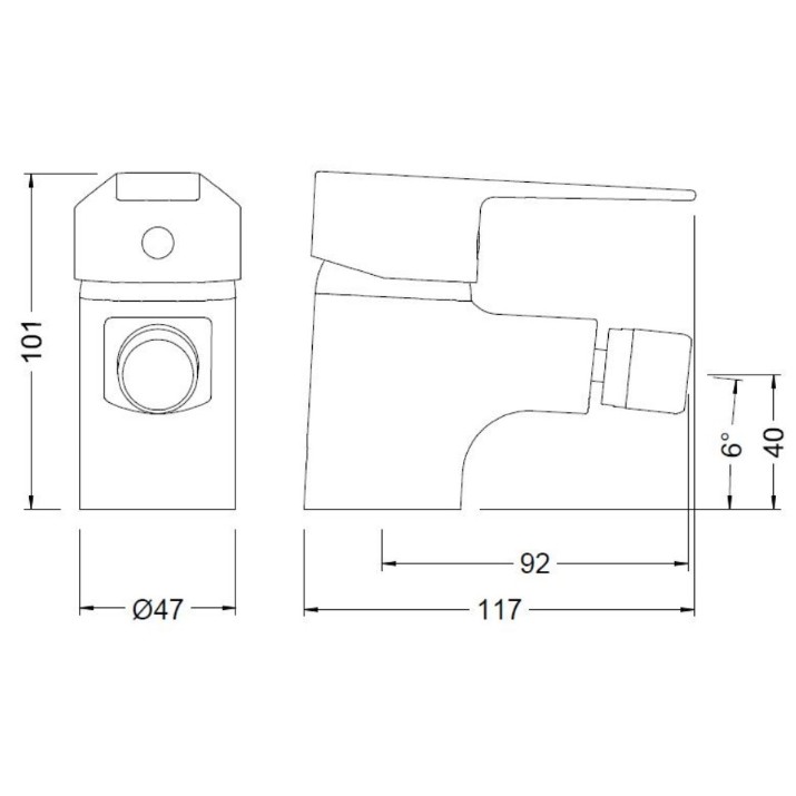 Baterie pentru bideu Genebre K8 (60140 28 45 66)