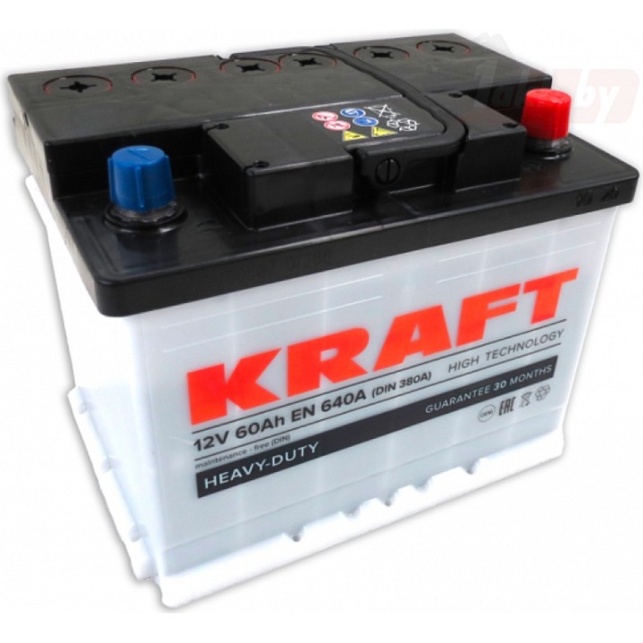 Автомобильный аккумулятор Kraft Heavy-Duty 12V 60Ah EN 640A (0)