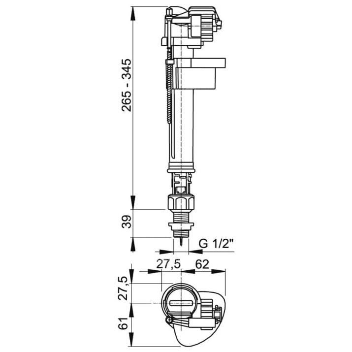Сливная арматура AlcaPlast A18 1/2 (6190)