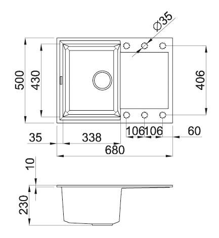 Chiuvetă de bucătărie Elleci Easy 135 51 Avena (LGY13551)