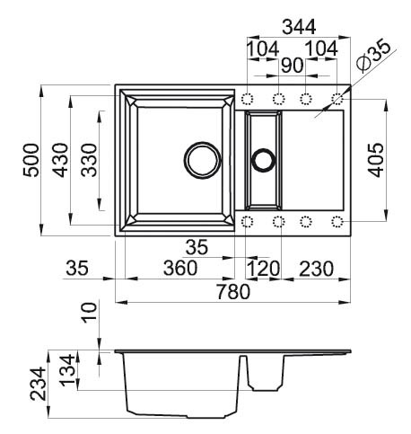 Chiuvetă de bucătărie Elleci Easy 325 51 Avena (LGY32551)