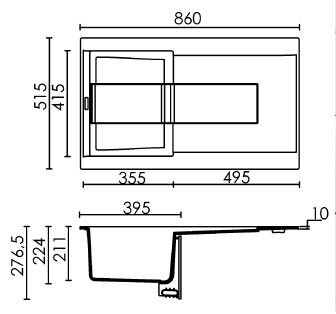 Кухонная мойка Elleci Sirex 400 96 White (EVI40096)