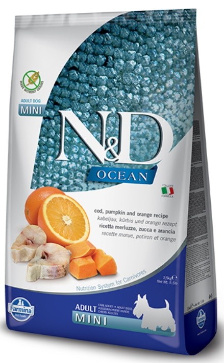 Сухой корм для собак Farmina N&D Ocean Cod Pumkin & Orange Adult Mini 2.5kg