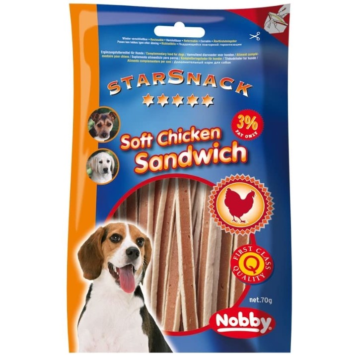 Лакомства для собак Nobby StarSnack Soft Chicken Sandwich 375g