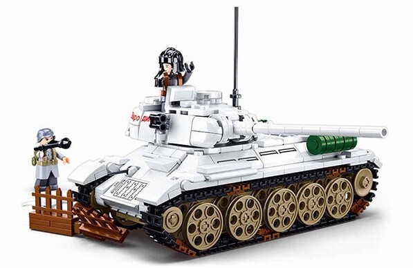 Конструктор Sluban Army Battle of Budapest T-34/85 Medium Tank White (B0978)