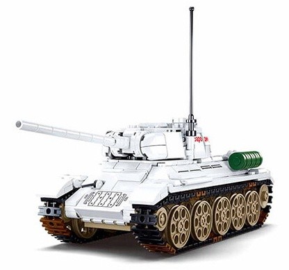 Конструктор Sluban Army Battle of Budapest T-34/85 Medium Tank White (B0978)