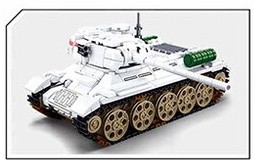 Конструктор Sluban Army Battle of Budapest T-34/85 Medium Tank White (B0978)