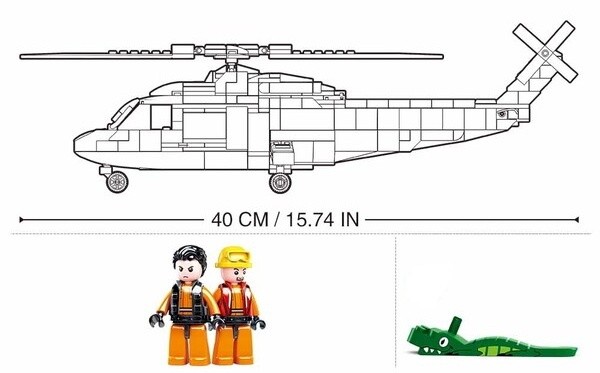 Set de construcție Sluban Model Bricks Rescue Helicopter (B0886)