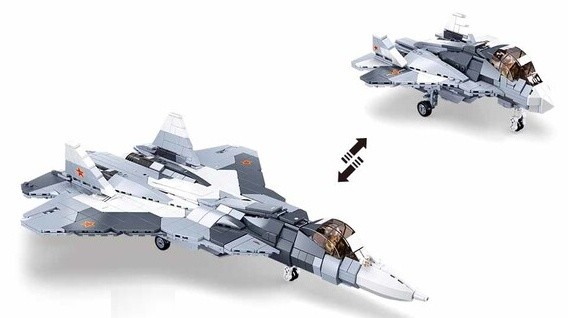 Set de construcție Sluban Model Bricks Su-57 Fighter 2in1 (B0986)
