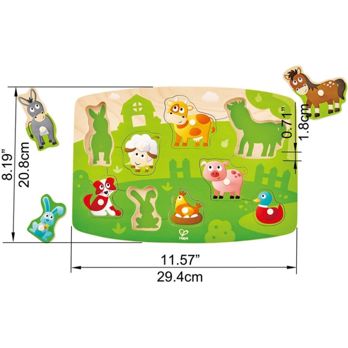 Пазл Hape Farmyard Peg Puzzle (E1408)