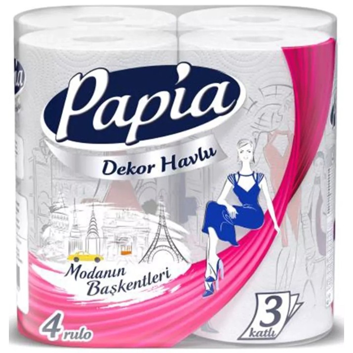 Prosoape de hirtie Papia Fashion Decor 3 straturi 4 role