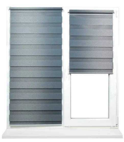 Рулонные шторы Dekora Day Night Rattan Graphite 0.55x1.70m