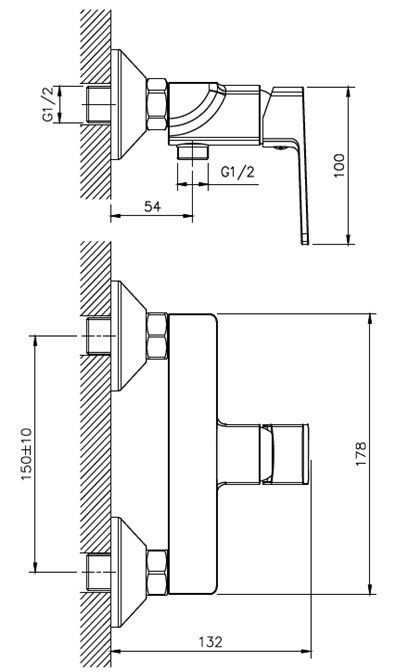 Baterie pentru cadă Gehler Quadrat 9292592C