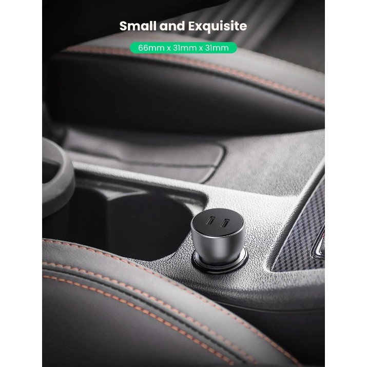 Автомобильная зарядка Ugreen 2xPD Car Charger Space Grey (70594)