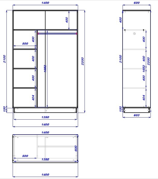 Шкаф-купе Mobildor-Lux Fox Mirror Elements 140x220 White (fox5549)