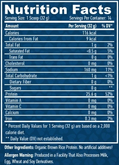 Proteină Haya Labs All Natural Rice Protein 454g Unflavored