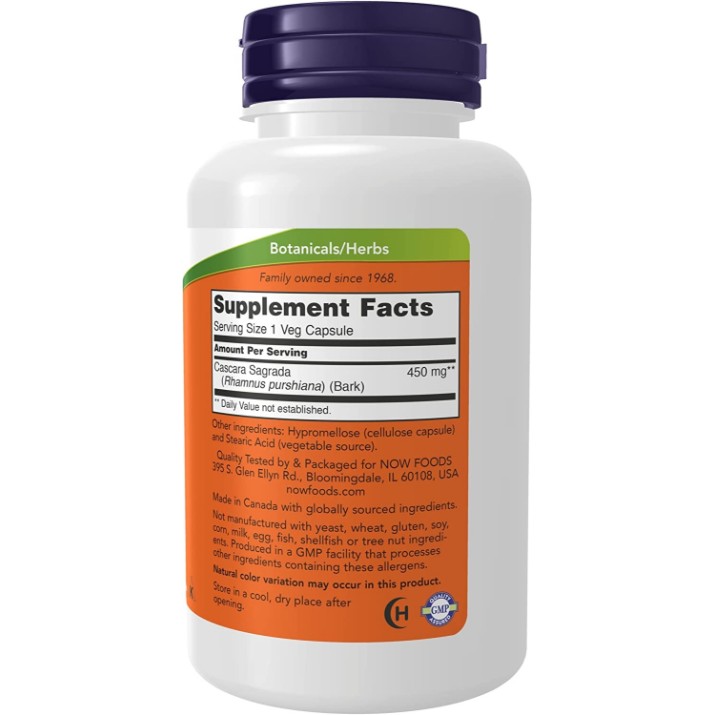 Пищевая добавка NOW Cascara Sagrada 450mg 100cap