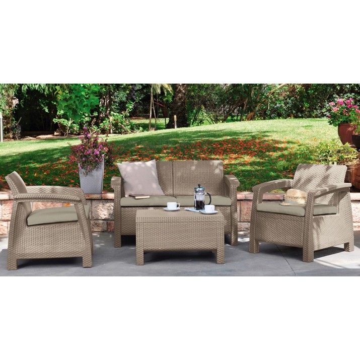 Набор садовой мебели Keter Corfu Set Cappuccino/Sand (227640)