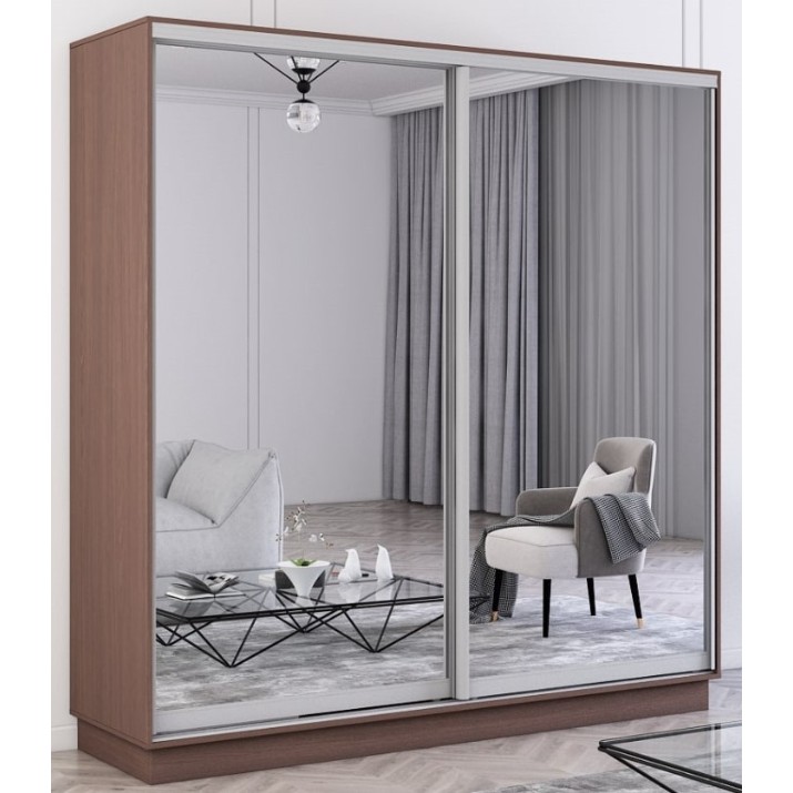 Dulap cu uşi glisante Mobildor-Lux Fox 190x220 (2226 Wenghe) Uși oglinda ambele