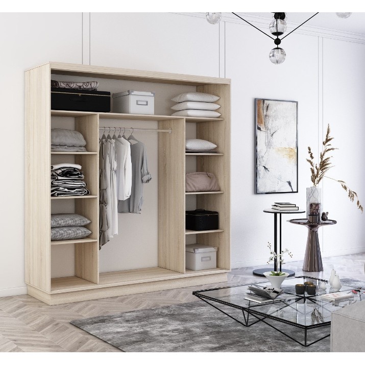 Dulap cu uşi glisante Mobildor-Lux Fox Mirror Elements 190x220 Oak Sonoma (fox6788)