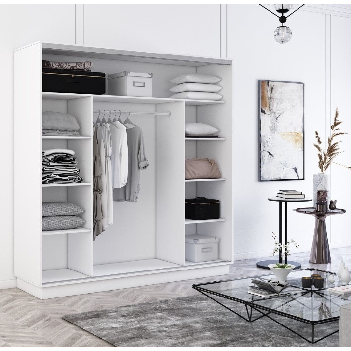 Dulap cu uşi glisante Mobildor-Lux Fox Mirror 190x220 White (fox6351)