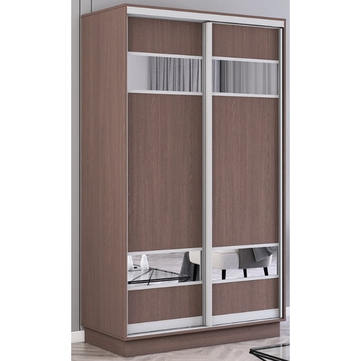 Шкаф-купе Mobildor-Lux Fox 120x220 (2226 Wenghe) Uși din PAL cu elemente oglinda