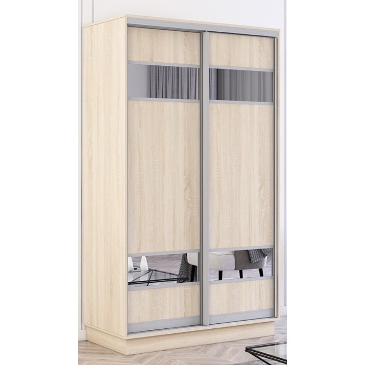 Dulap cu uşi glisante Mobildor-Lux Fox Mirror Elements 120x220 Oak Sonoma (fox6082)