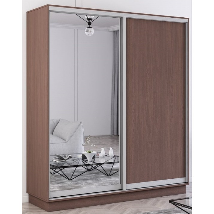 Шкаф-купе Mobildor-Lux Fox 170x220 (2226 Wenghe) Uși una PAL/Una oglinda