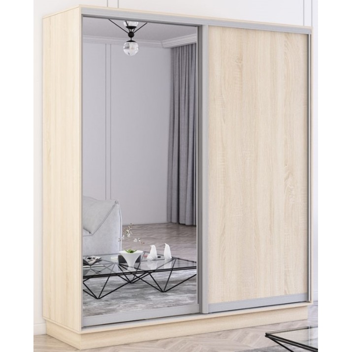 Шкаф-купе Mobildor-Lux Fox Chipboard/Mirror 160x220 Oak Sonoma (fox6452)