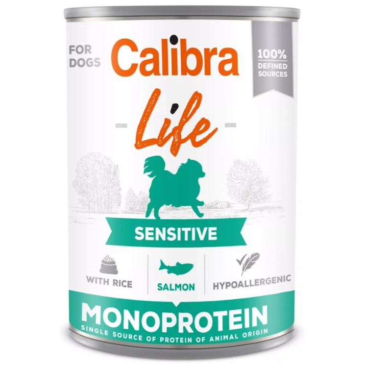 Влажный корм для собак Calibra Life Adult Sensitive Salmon & Rice 400g