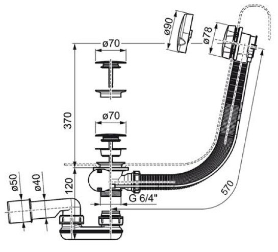 Sifon pentru cada Ravak X01305