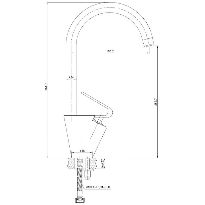 Baterie bucătărie Deante Fusion BLF 062M