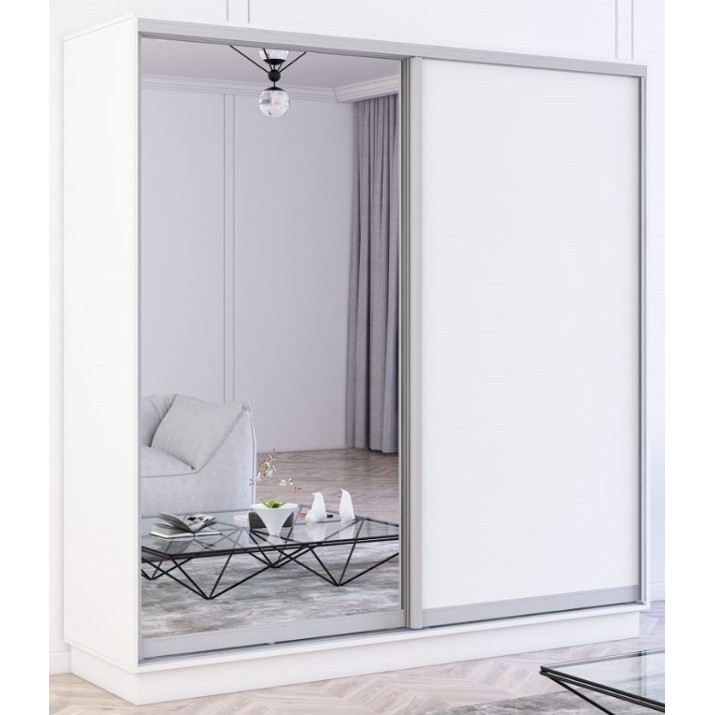 Шкаф-купе Mobildor-Lux Fox Chipboard/Mirror 210x220 White (fox6527)